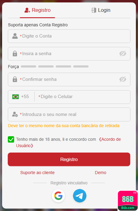 Experiência de Jogos 86b.com